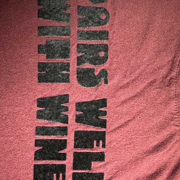 Pairs Well With Wine Old Navy Women's 100% Cotton Graphic T-Shirt  - Large - Picture 4 of 7